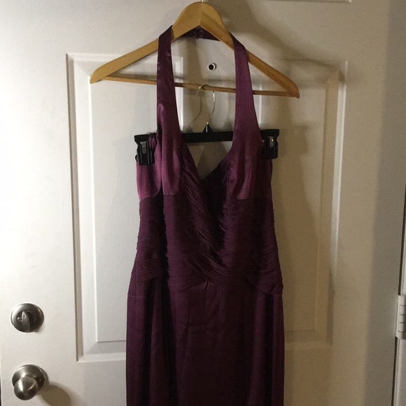 Ann Klein 100% Silk Burgundy Formal Halter Dress for Black Tie size 8 Gown - Picture 3 of 10